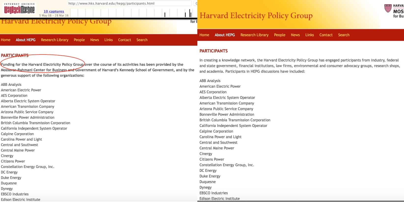 HEPG Deleted Funding From Utilities