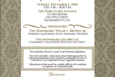 An invitation to the California Independent Petroleum Association's dinner for freshmen legislators from CIPA